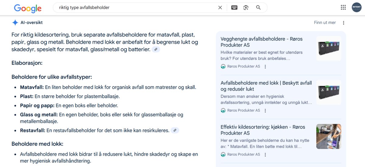 AI oversikt - søk - kundecase AI-oversikt-kundecase